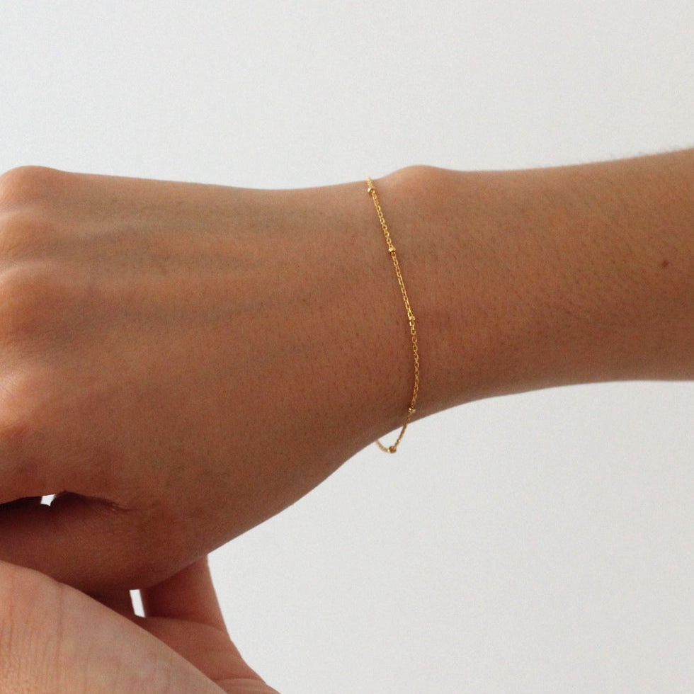 18k Gold-Plated Sphere Chain Bracelet
