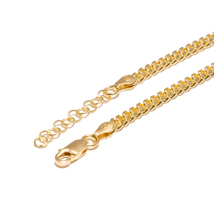 23k Gold-plated Cuban chain bracelet clasp on a white background