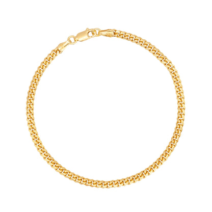 23k Gold-plated Cuban chain bracelet on a white background