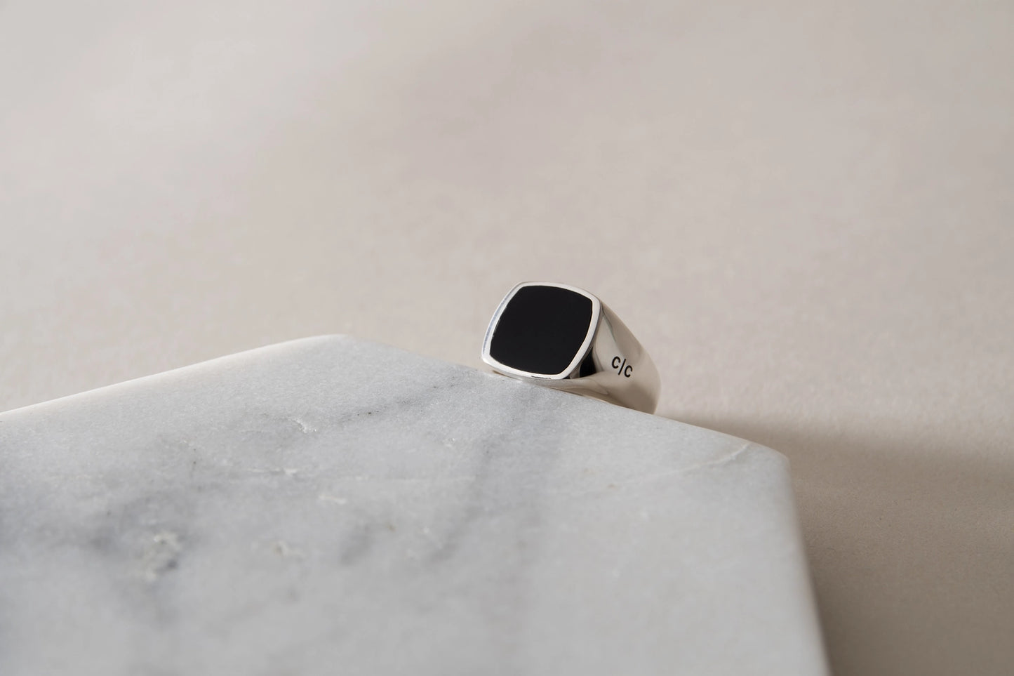 Sterling Silver Black Onyx Signet Ring