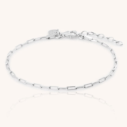 925 sterling silver chain bracelet for women on white background