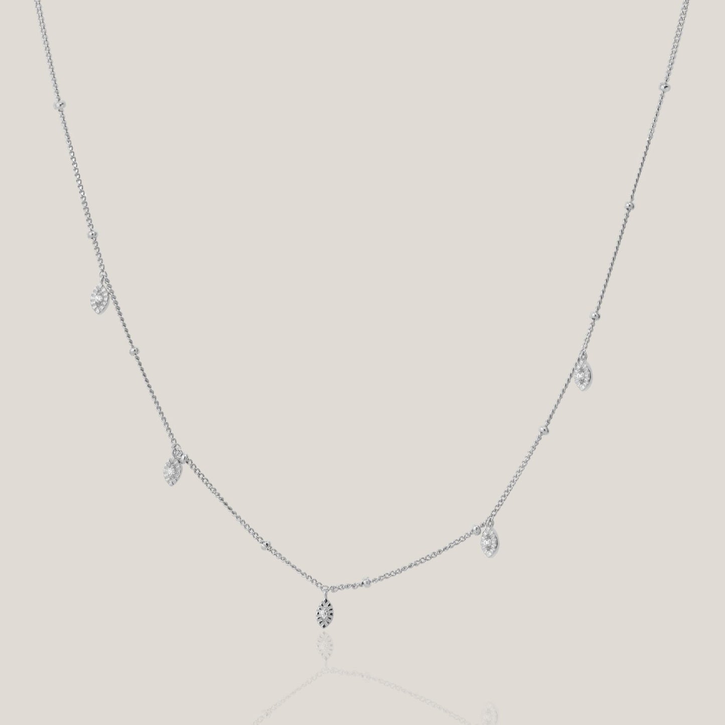 925 Sterling Silver Drop Charm Necklace