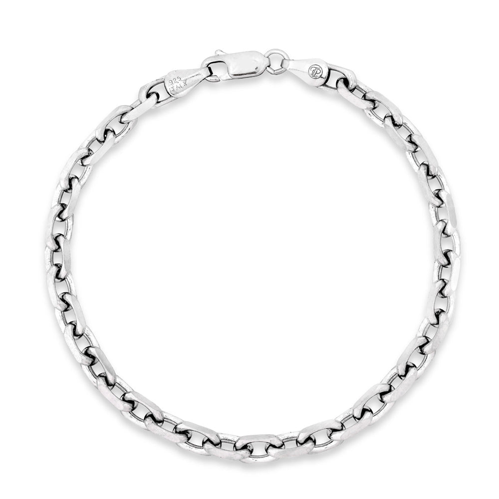 925 sterling silver rolo chain on a white background