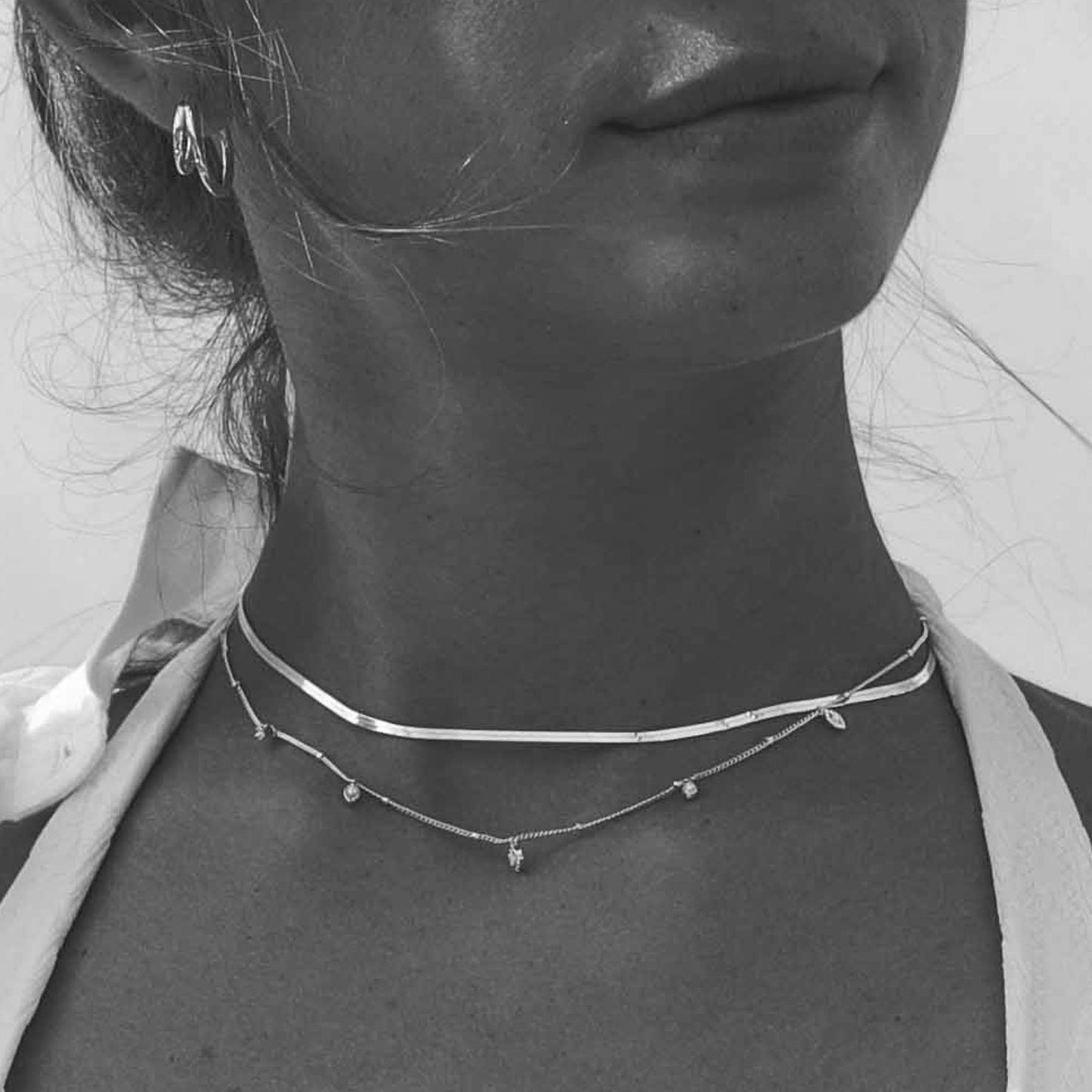 925 Sterling Silver Drop Charm Necklace