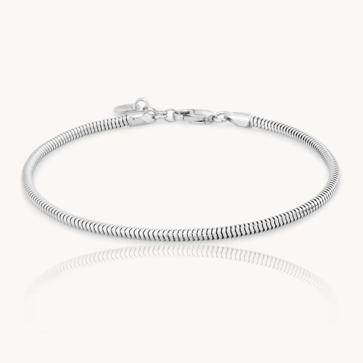 Men's 925 sterling silver mamba bracelet on a white background