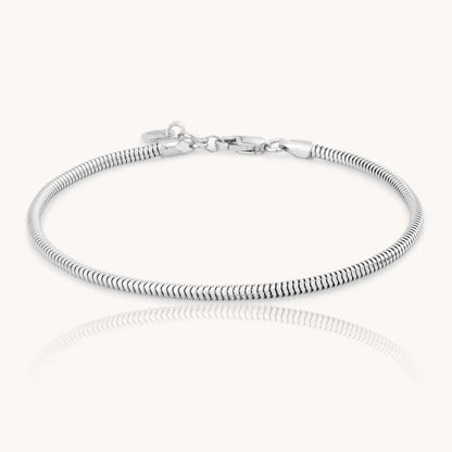 Men's 925 sterling silver mamba bracelet on a white background