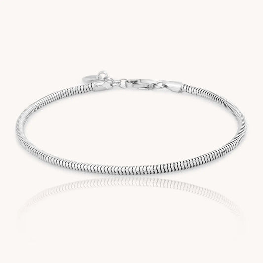 Men's 925 sterling silver mamba bracelet on a white background