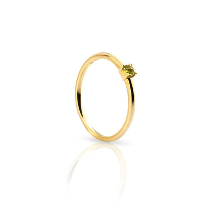Gold-Plated Green Zircon Ring