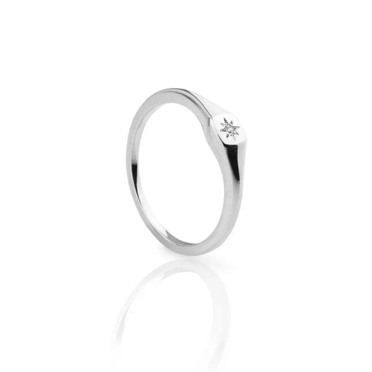 925 Sterling Silver Star Signet Ring