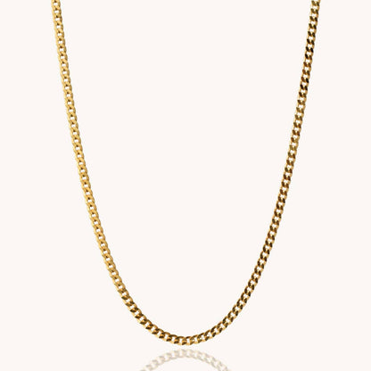 18k gold plated necklace on white background